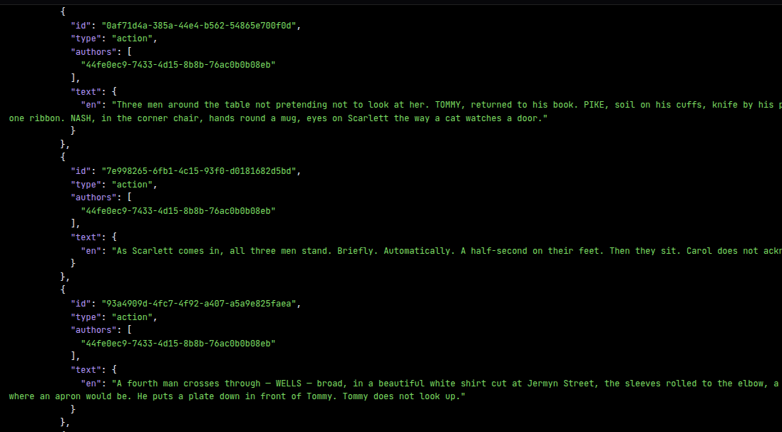 ScreenJSON convert page